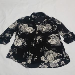 Black Floral Blouse